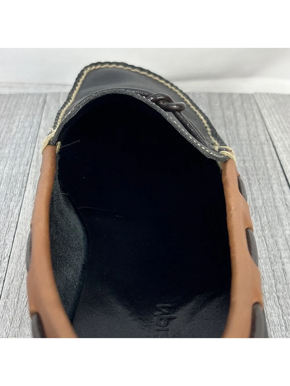 RZ Design Robert Zur Leather Loafer Boat Shoes Black Brown 10.5M